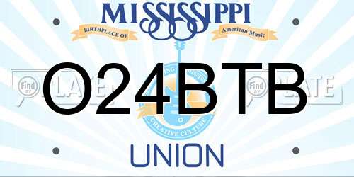 O24BTB Mississippi License Plate