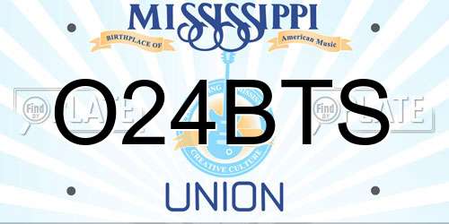 O24BTS Mississippi License Plate