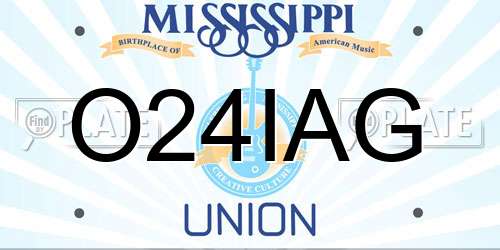 O24IAG Mississippi License Plate
