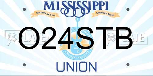 O24STB Mississippi License Plate