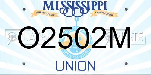 O2502M Mississippi License Plate