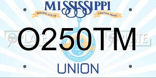 O250TM Mississippi License Plate