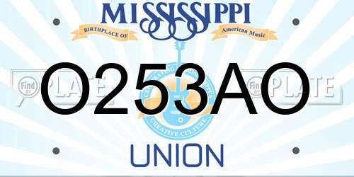 O253AO Mississippi License Plate