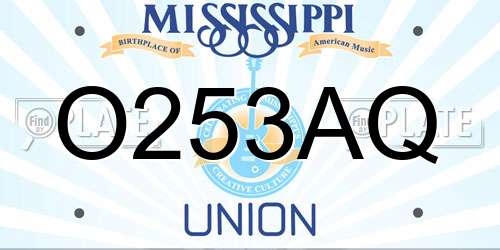 O253AQ Mississippi License Plate