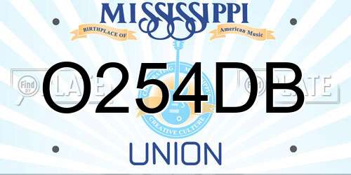 O254DB Mississippi License Plate