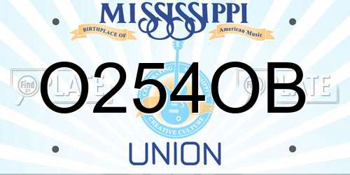 O254OB Mississippi License Plate