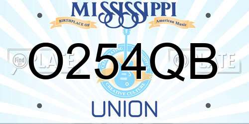 O254QB Mississippi License Plate