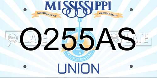 O255AS Mississippi License Plate