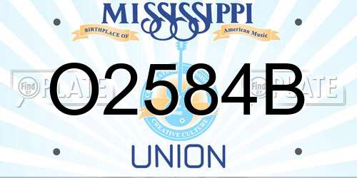 O2584B Mississippi License Plate