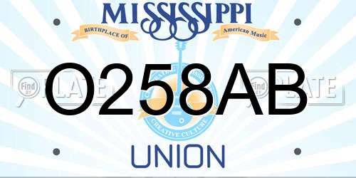 O258AB Mississippi License Plate