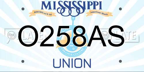 O258AS Mississippi License Plate