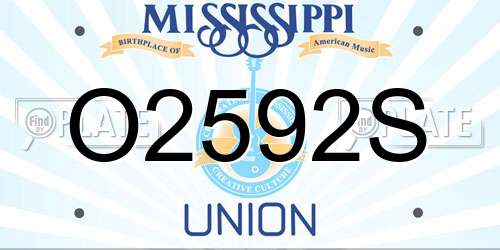 O2592S Mississippi License Plate