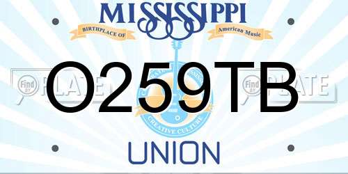 O259TB Mississippi License Plate