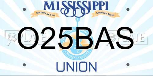 O25BAS Mississippi License Plate
