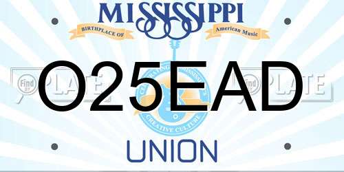 O25EAD Mississippi License Plate