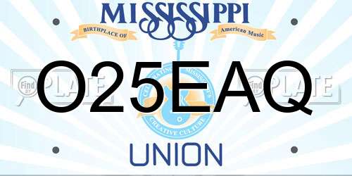 O25EAQ Mississippi License Plate