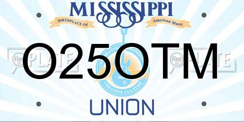 O25OTM Mississippi License Plate