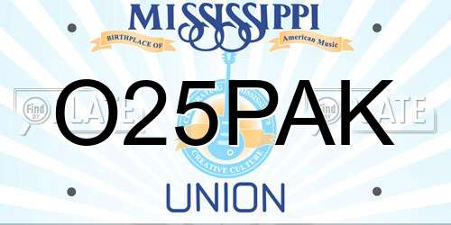 O25PAK Mississippi License Plate