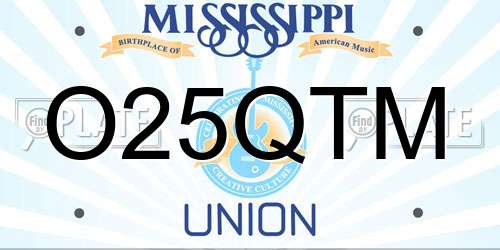 O25QTM Mississippi License Plate