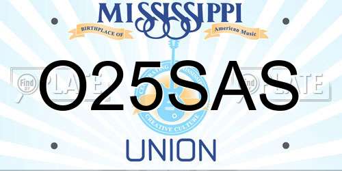 O25SAS Mississippi License Plate