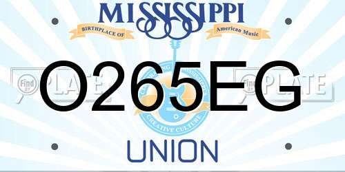 O265EG Mississippi License Plate