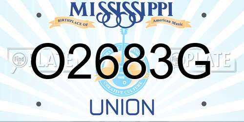 O2683G Mississippi License Plate