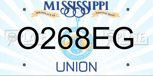 O268EG Mississippi License Plate