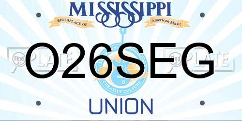 O26SEG Mississippi License Plate
