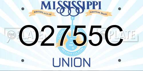 O2755C Mississippi License Plate