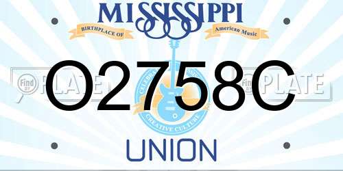 O2758C Mississippi License Plate