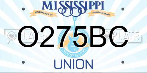 O275BC Mississippi License Plate