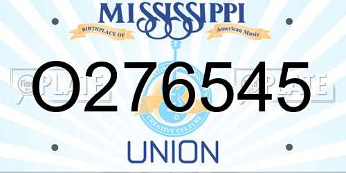 O276545 Mississippi License Plate
