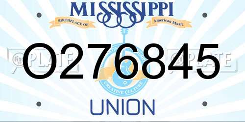 O276845 Mississippi License Plate