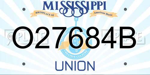 O27684B Mississippi License Plate