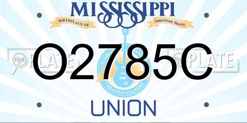 O2785C Mississippi License Plate