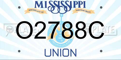 O2788C Mississippi License Plate