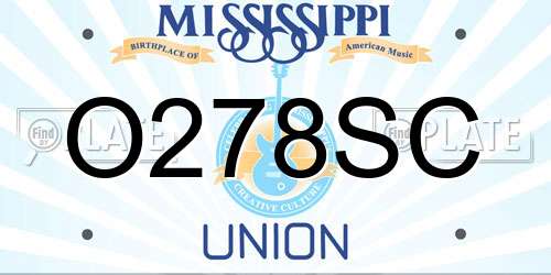 O278SC Mississippi License Plate