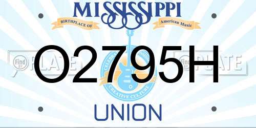 O2795H Mississippi License Plate