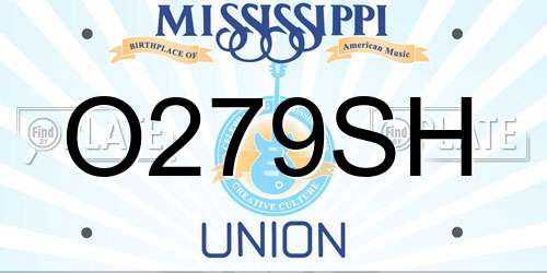 O279SH Mississippi License Plate