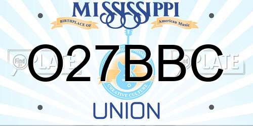 O27BBC Mississippi License Plate
