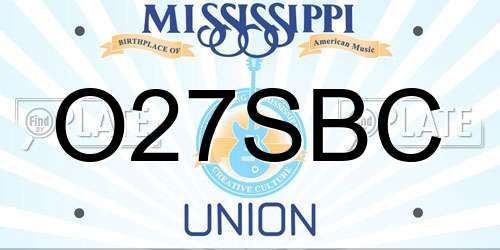 O27SBC Mississippi License Plate