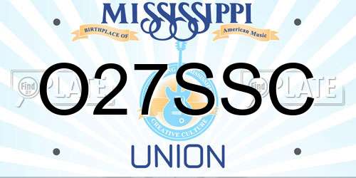 O27SSC Mississippi License Plate