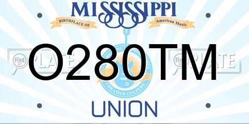 O280TM Mississippi License Plate