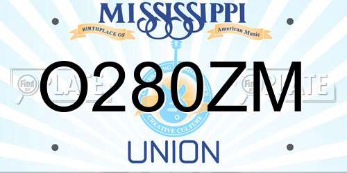 O280ZM Mississippi License Plate