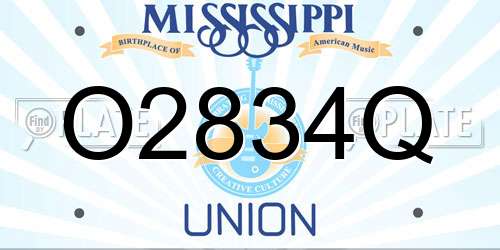 O2834Q Mississippi License Plate