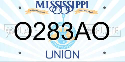 O283AO Mississippi License Plate