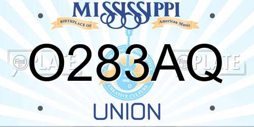 O283AQ Mississippi License Plate