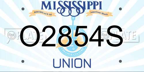 O2854S Mississippi License Plate