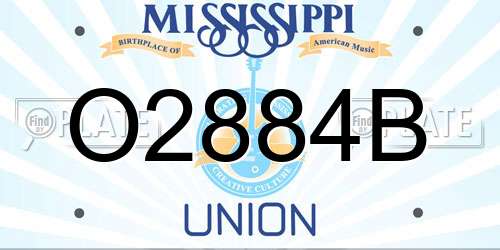 O2884B Mississippi License Plate