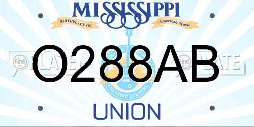 O288AB Mississippi License Plate
